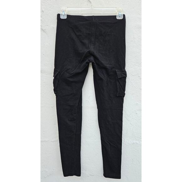 Ambiance Apparel Womens Leggings Small Black Cargo Pockets Pull On Cotton Stretc - Picture 5 of 9